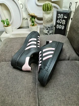 Adidas Superstar Tênis Lifestyle Preto e Rosa 6