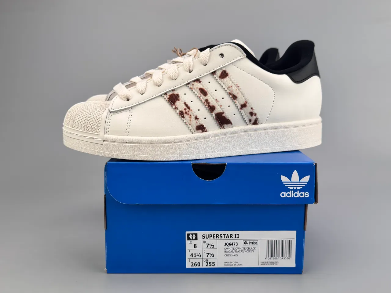 Adidas Superstar Sneakers Lifestyle Blancs Rayures de Vache 2