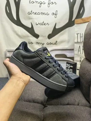 Adidas Superstar Dark Gray and Black Lifestyle Sneakers 5