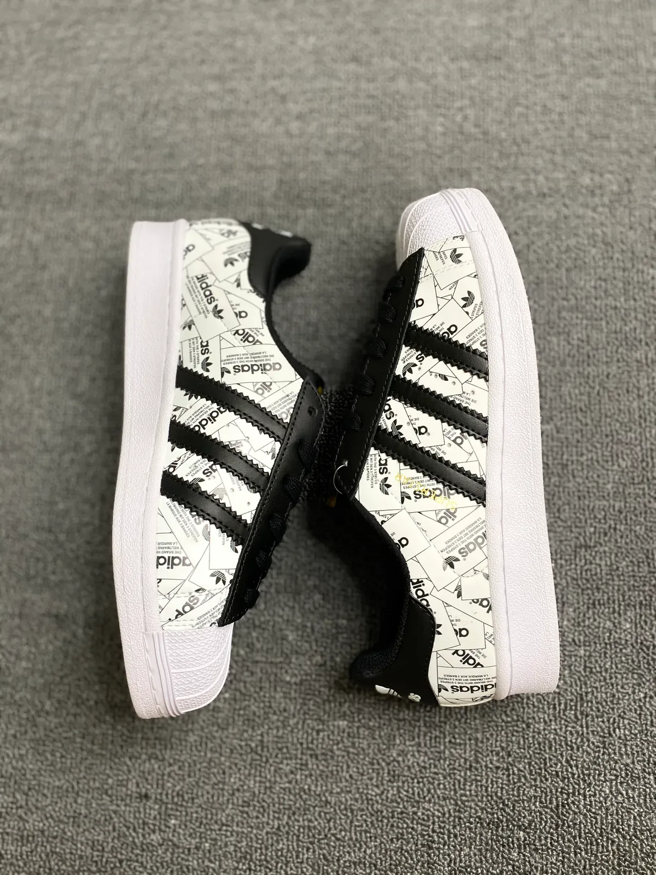 Adidas Superstar Graphic-Print White and Black Lifestyle Sneakers 4