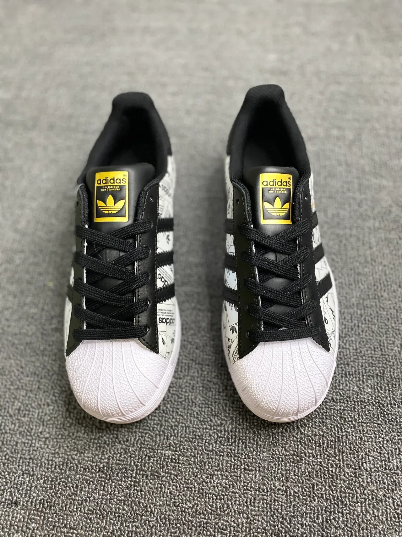Adidas Superstar Graphic-Print White and Black Lifestyle Sneakers 5