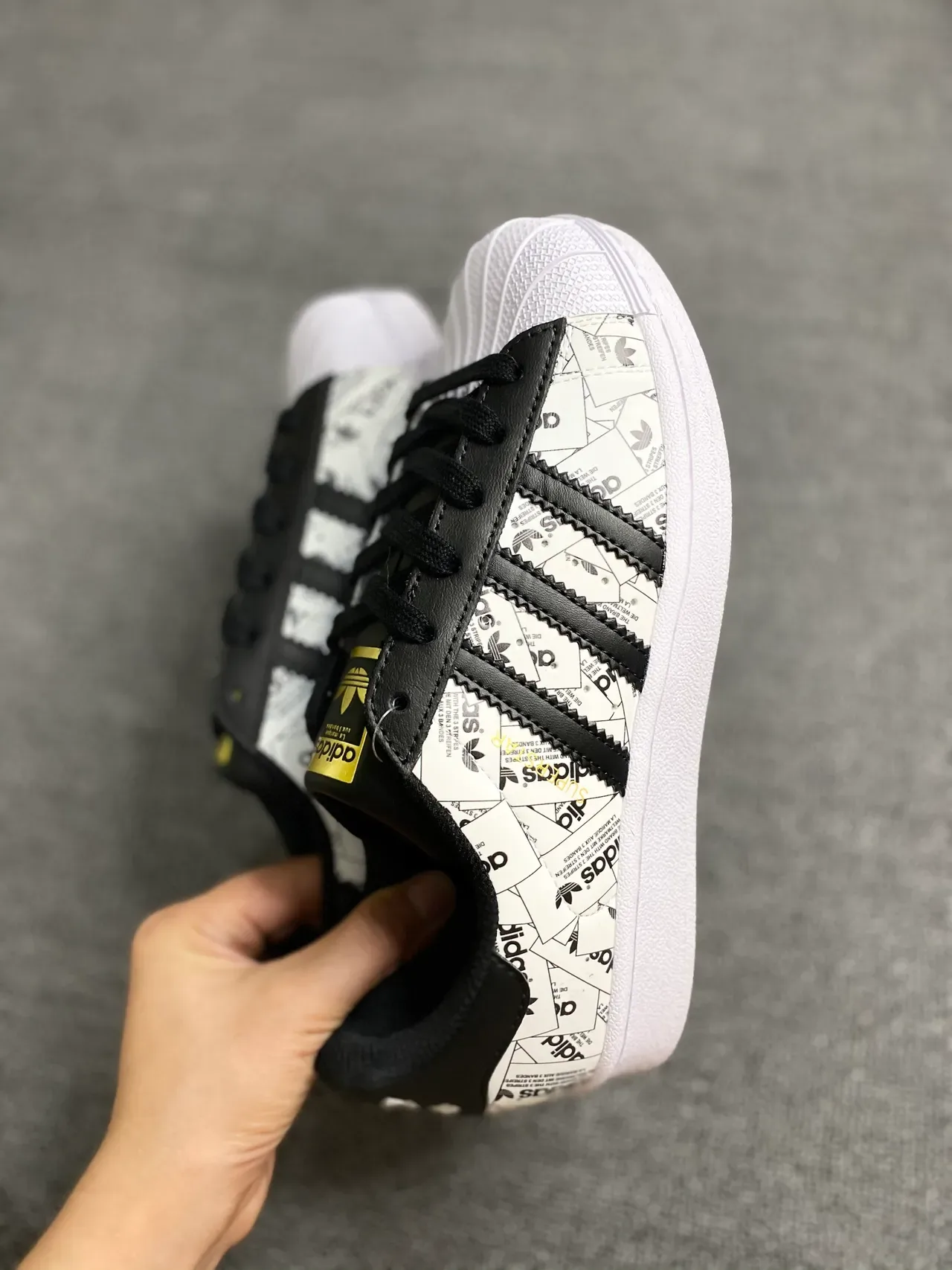 Adidas Superstar Graphic-Print White and Black Lifestyle Sneakers 7