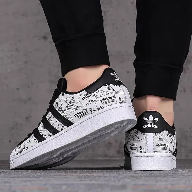 Adidas Superstar Graphic-Print White and Black Lifestyle Sneakers 14