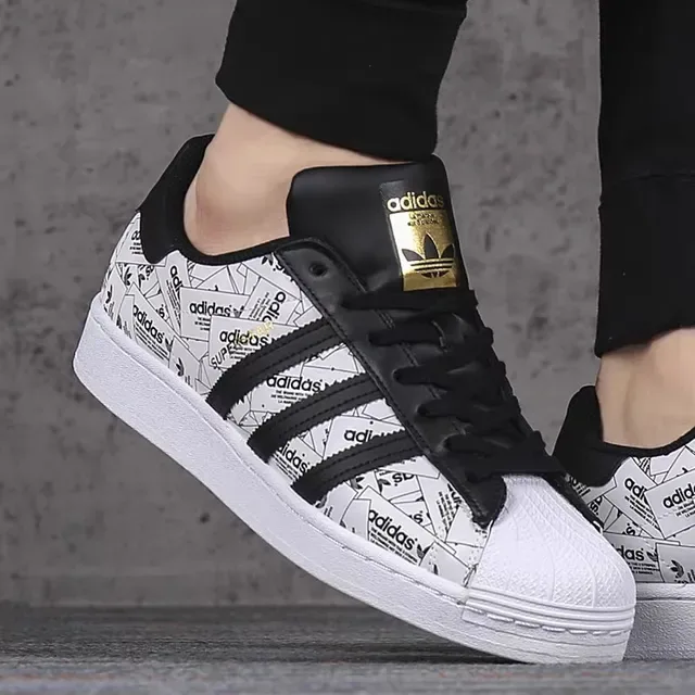 Adidas Superstar Graphic-Print White and Black Lifestyle Sneakers 17