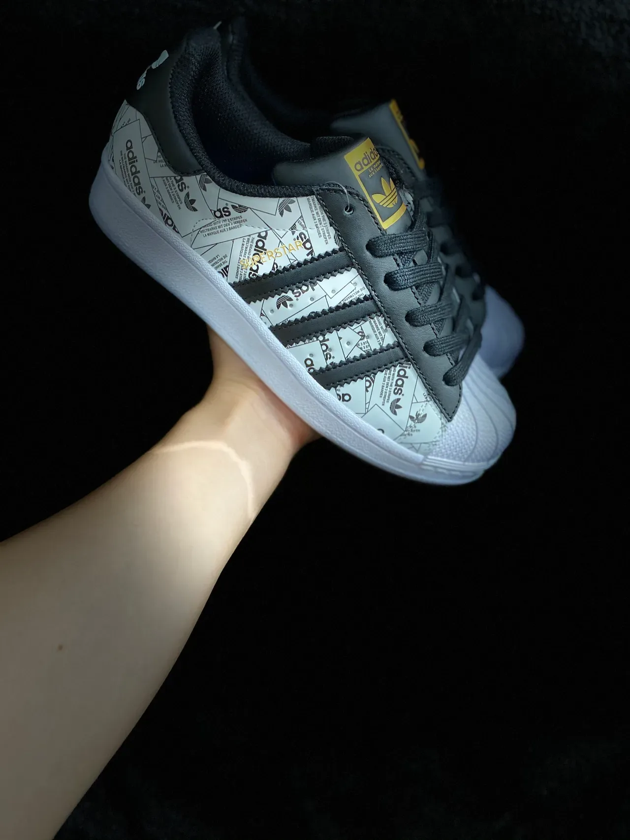 Adidas Superstar Graphic-Print White and Black Lifestyle Sneakers 20