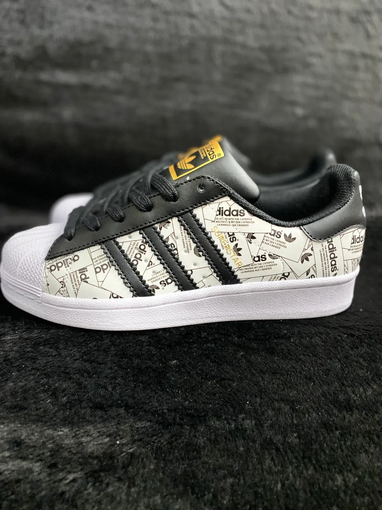 Adidas Superstar Graphic-Print White and Black Lifestyle Sneakers 23