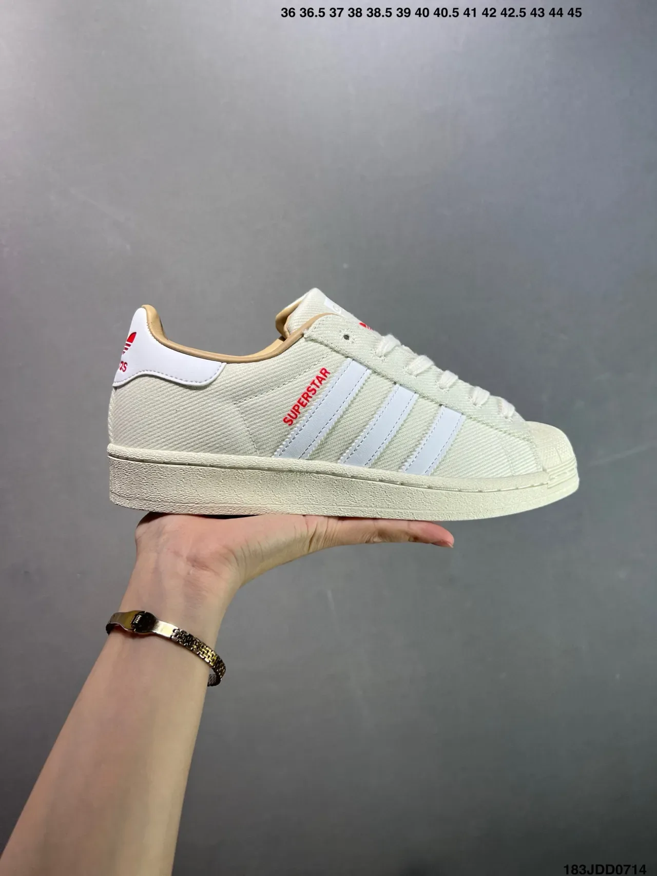 Adidas Superstar Off-White tela estilo de vida zapatillas 4