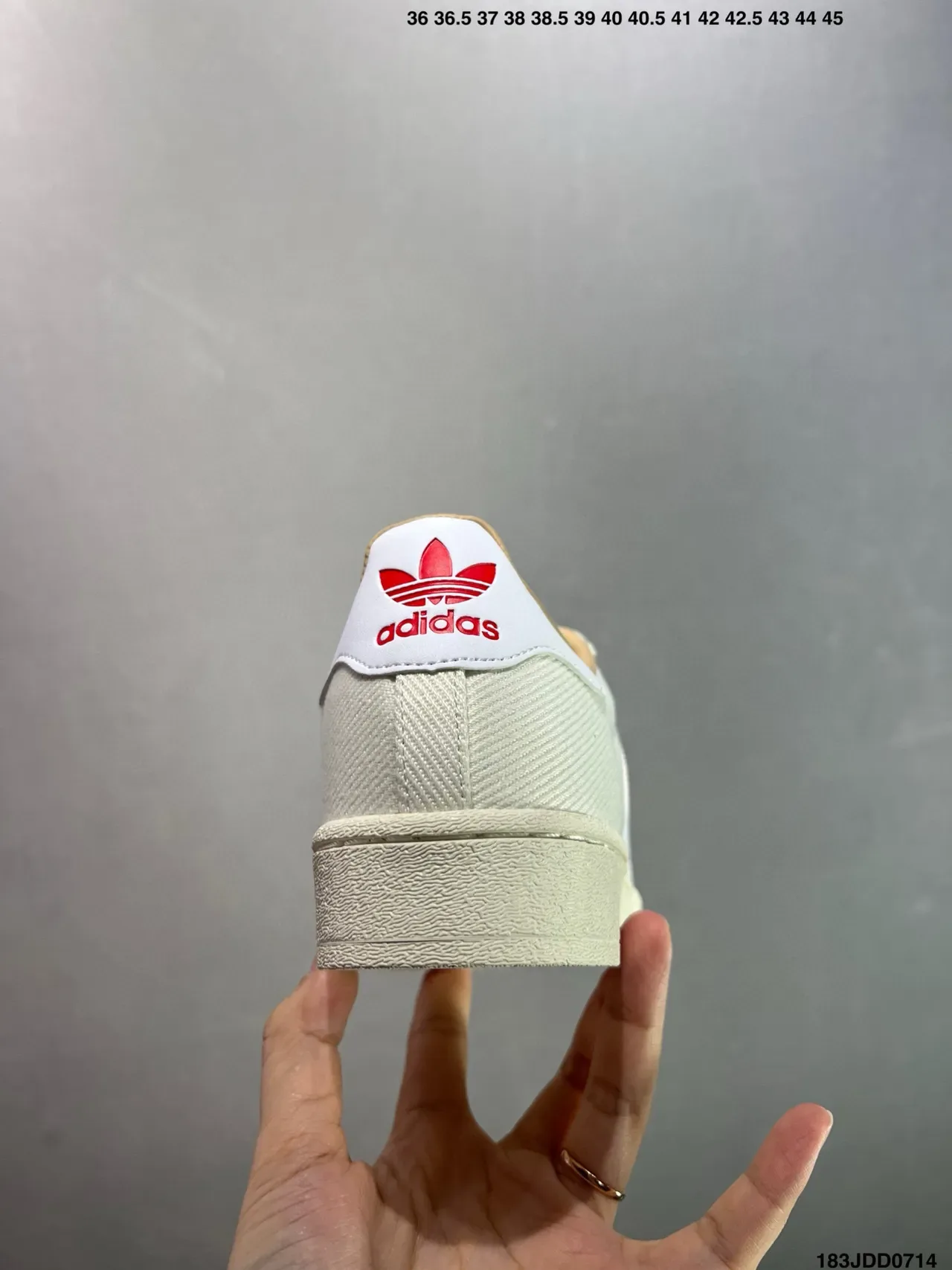 Adidas Superstar Off-White tela estilo de vida zapatillas 5