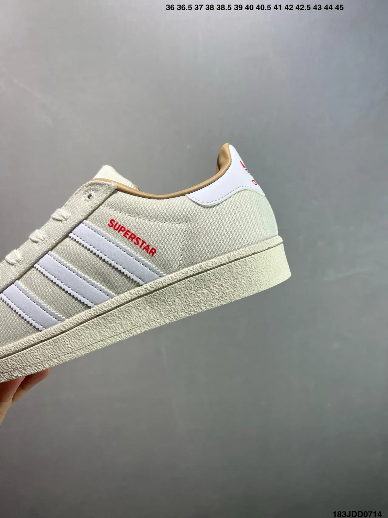 Adidas Superstar Off-White tela estilo de vida zapatillas 7