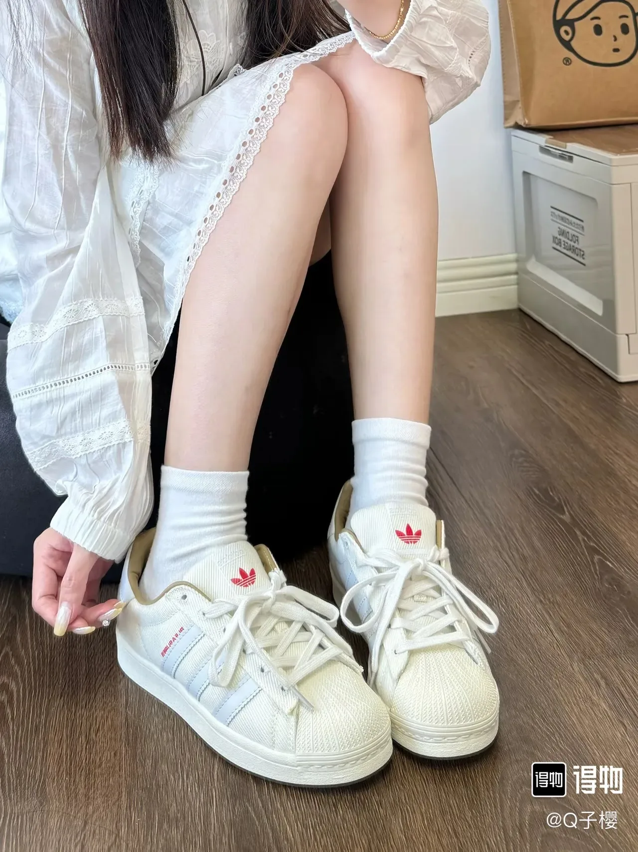 Adidas Superstar Off-White tela estilo de vida zapatillas 9