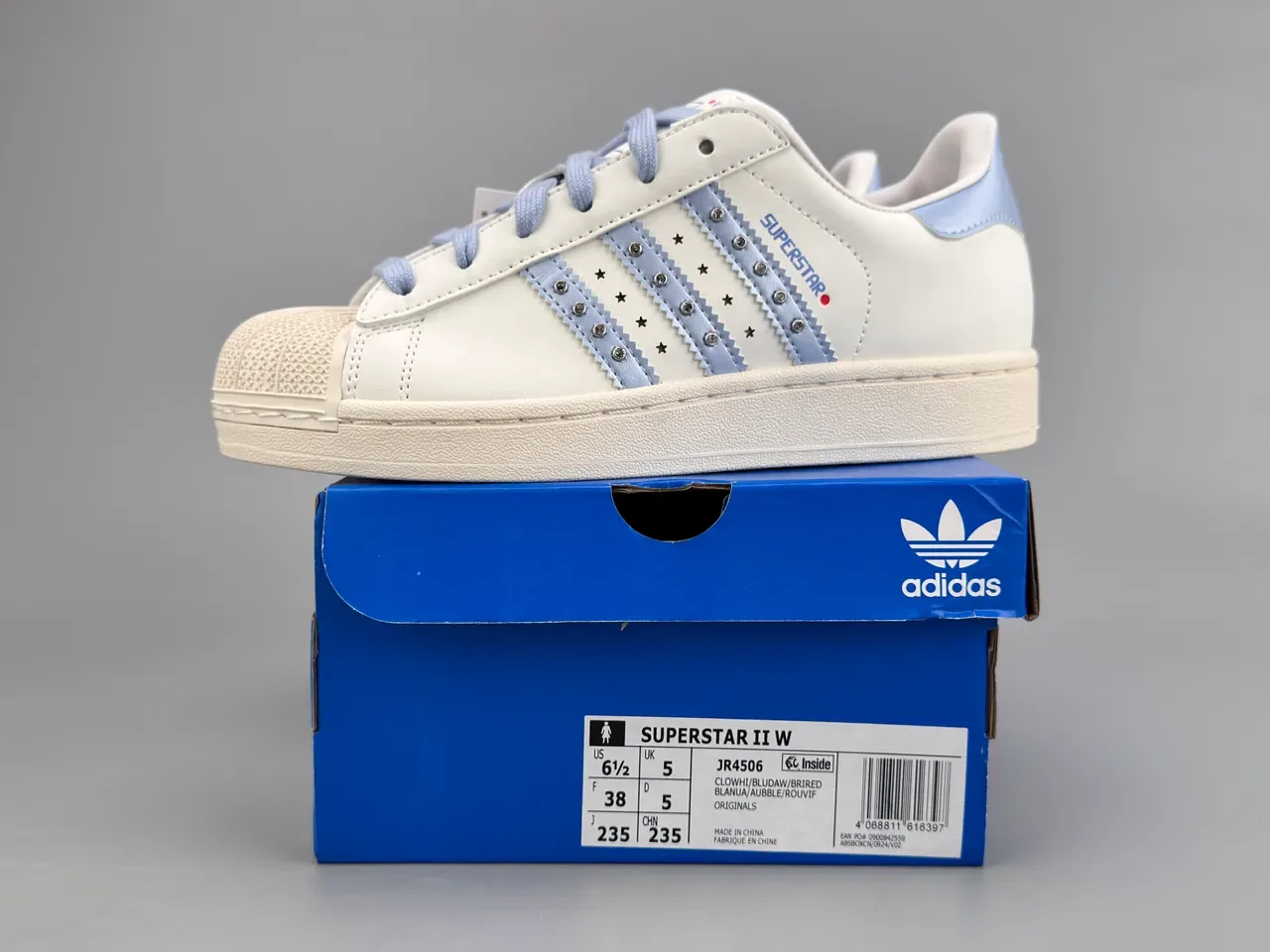 Adidas Superstar Studded Light Blue Accent Lifestyle Sneakers 2