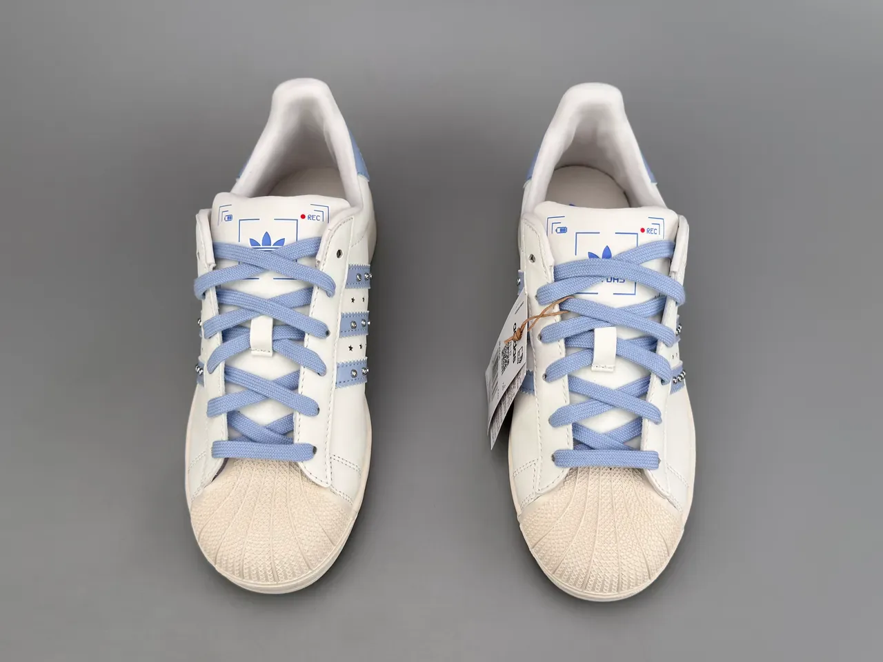 Adidas Superstar Studded Light Blue Accent Lifestyle Sneakers 5