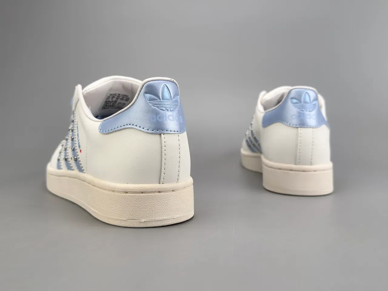 Adidas Superstar Studded Light Blue Accent Lifestyle Sneakers 8