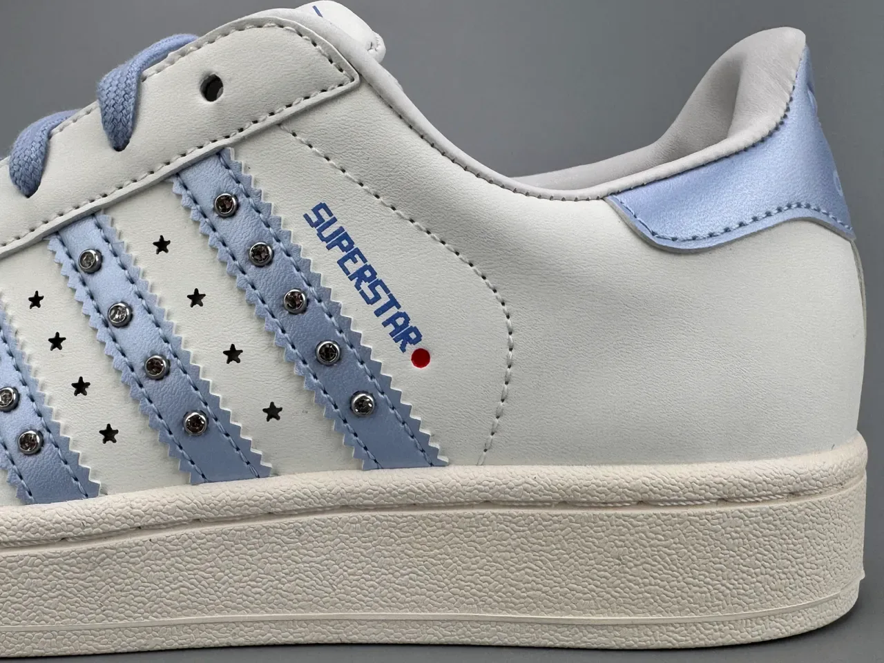 Adidas Superstar Studded Light Blue Accent Lifestyle Sneakers 9