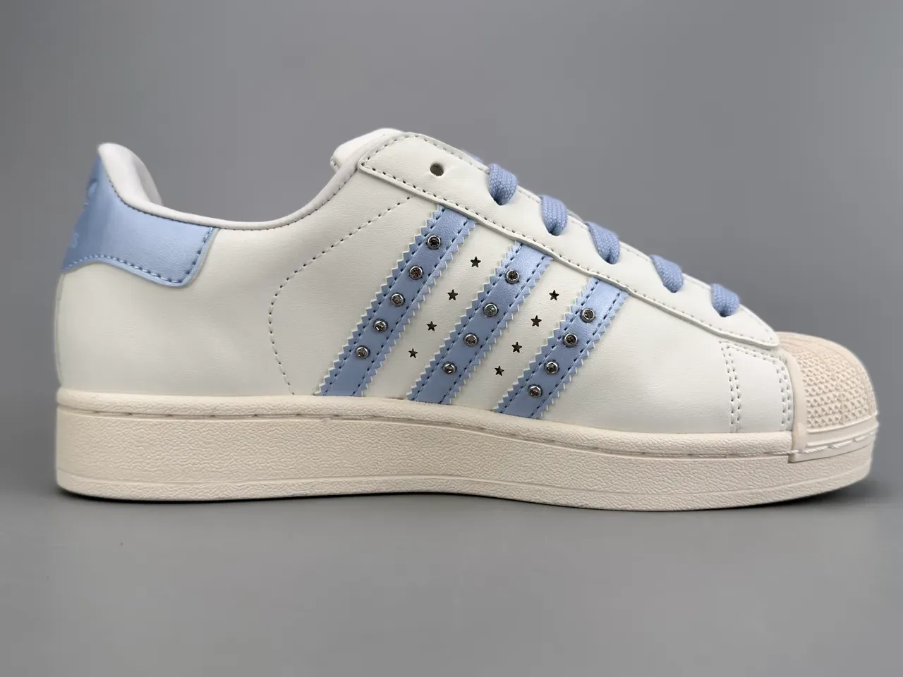 Adidas Superstar Studded Light Blue Accent Lifestyle Sneakers 10