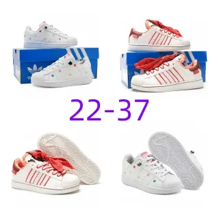 Adidas Superstar أبيض زهور وشريط أحمر أحذية رياضية للأسلوب الحياة