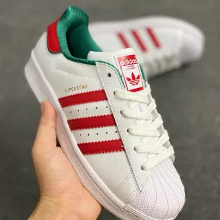Adidas Superstar 白红绿生活方式运动鞋