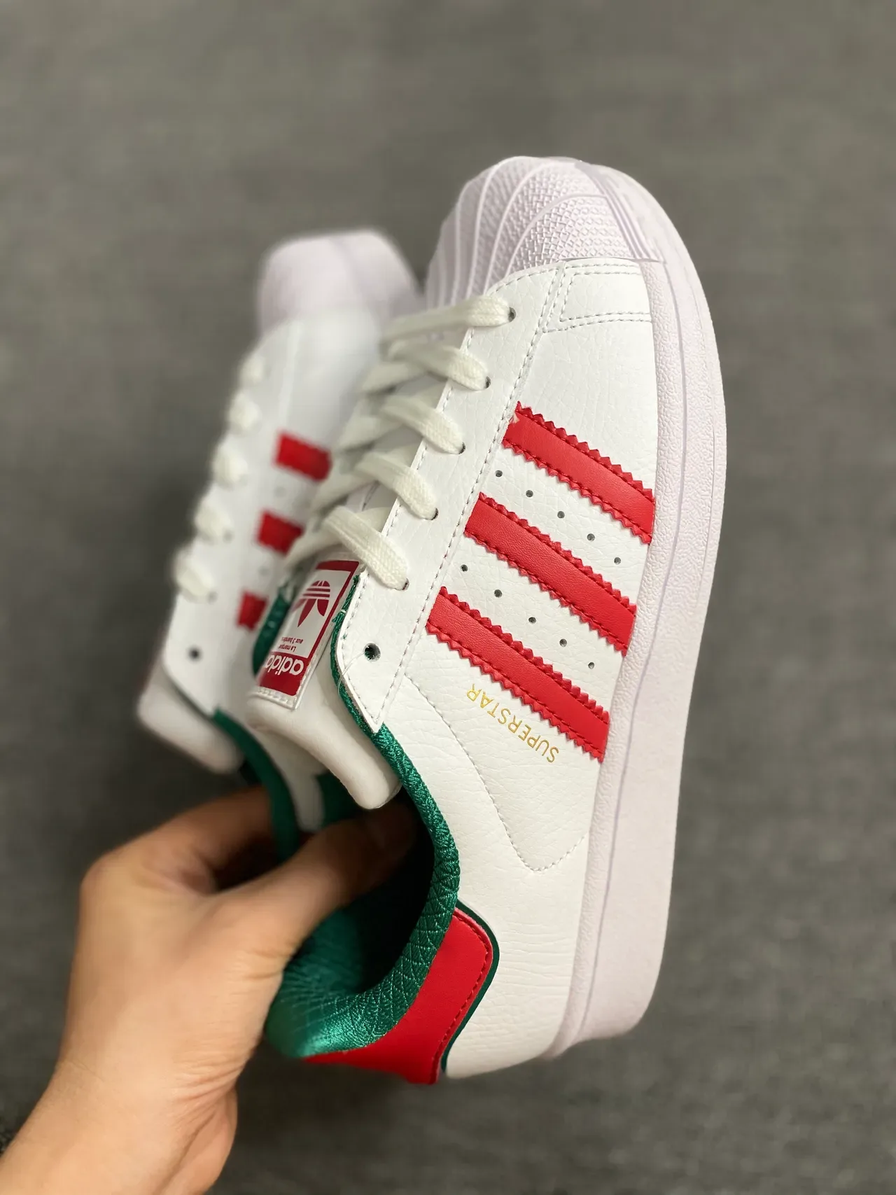 Adidas Superstar Blanc Rouge Vert Chaussures Lifestyle 6