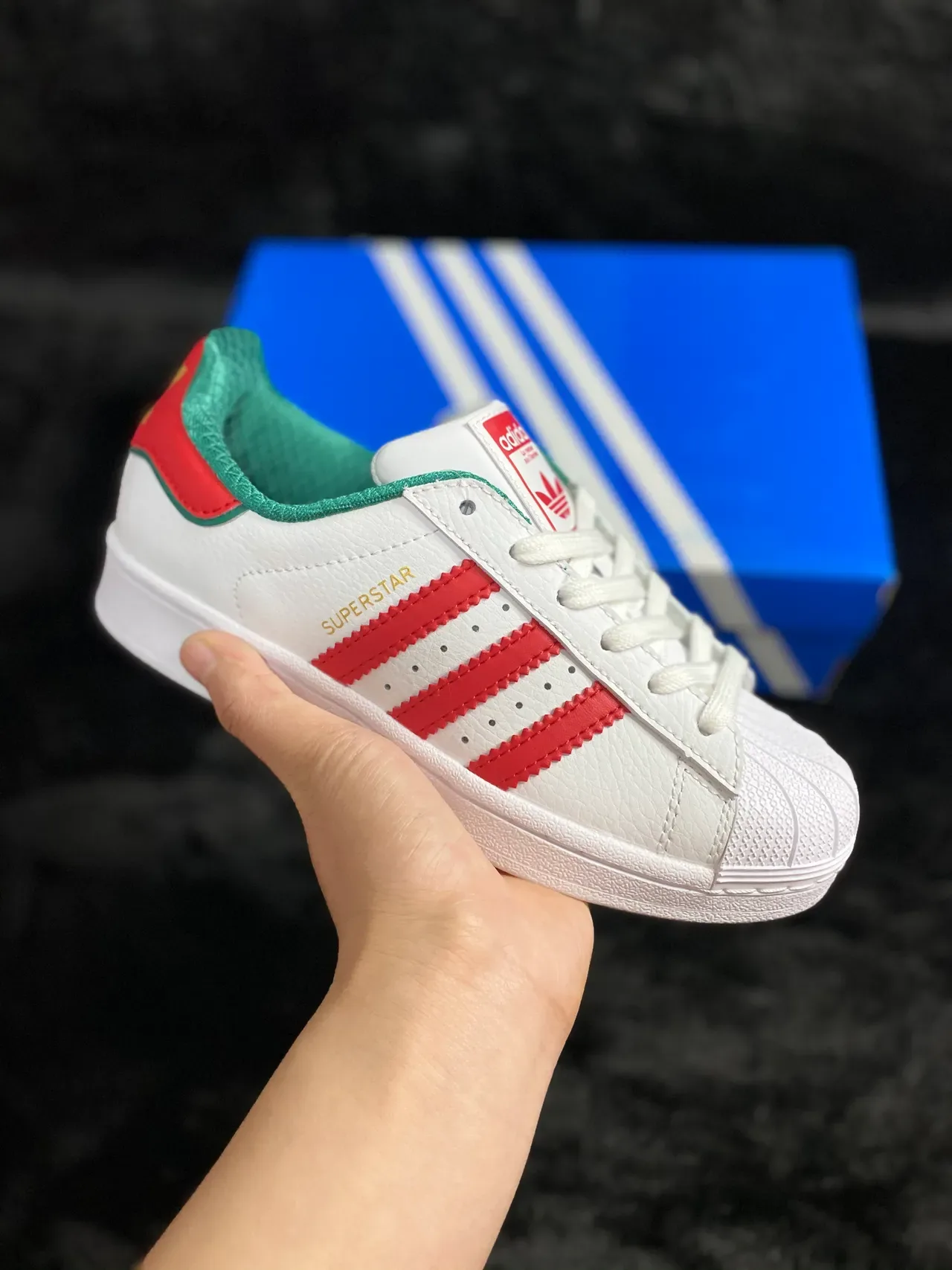 Adidas Superstar Blanc Rouge Vert Chaussures Lifestyle 7