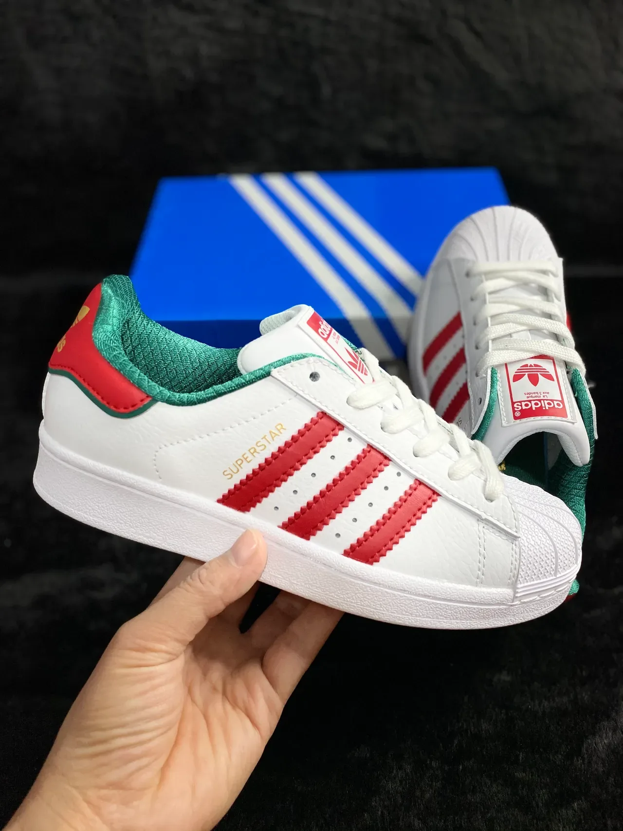 Adidas Superstar Blanc Rouge Vert Chaussures Lifestyle 12