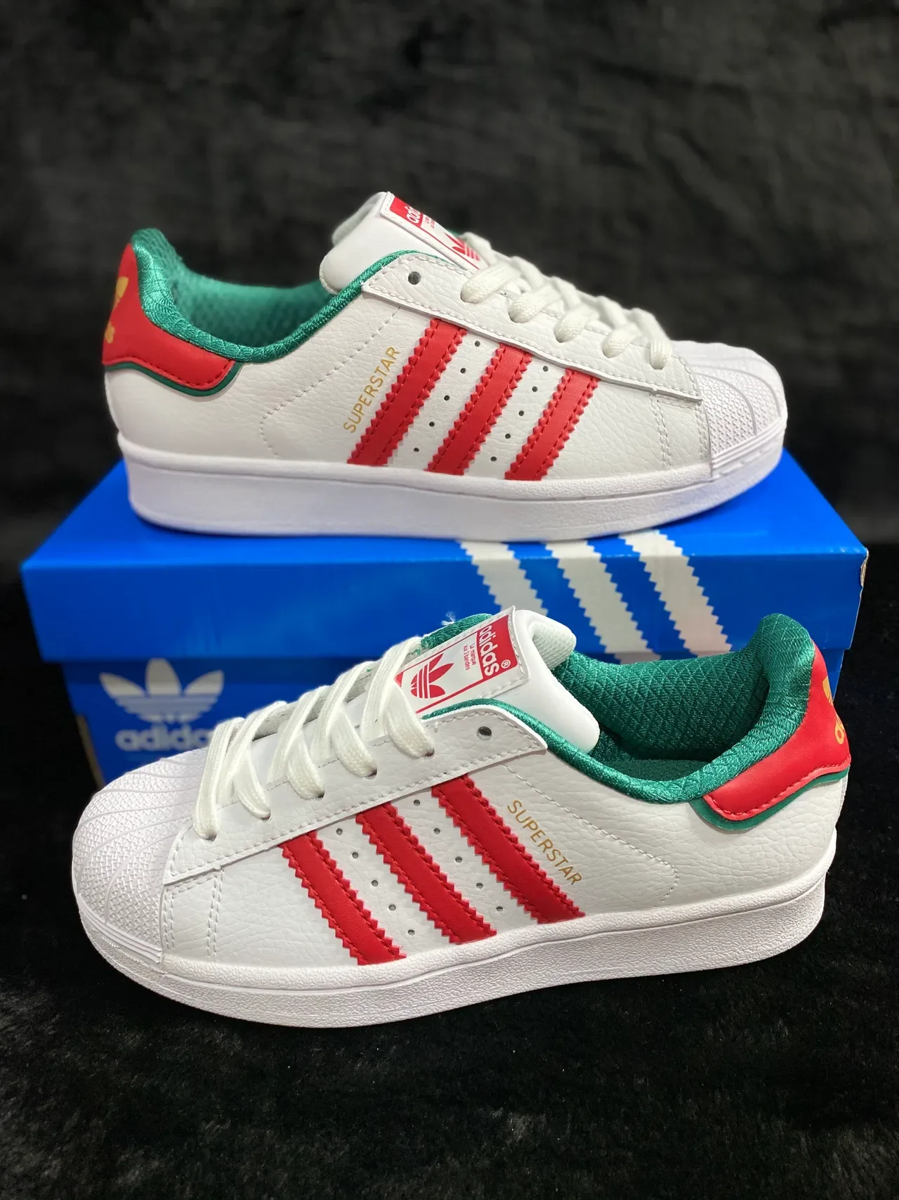 Adidas Superstar Blanc Rouge Vert Chaussures Lifestyle 15