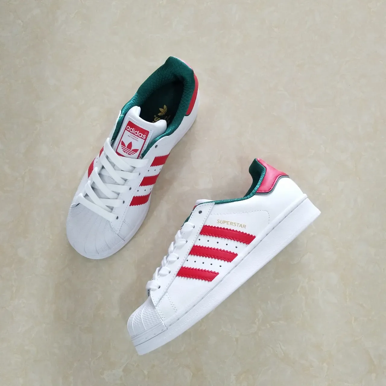 Adidas Superstar Blanc Rouge Vert Chaussures Lifestyle 17