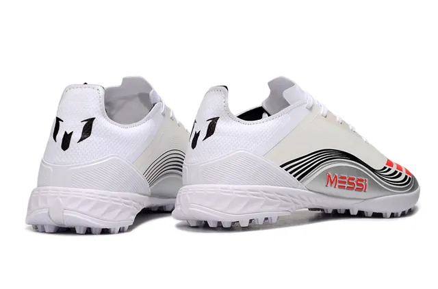 Adidas White Black Low-Cut Synthetic Upper Wave-Pattern Graphic Turf Soccer Shoes 5