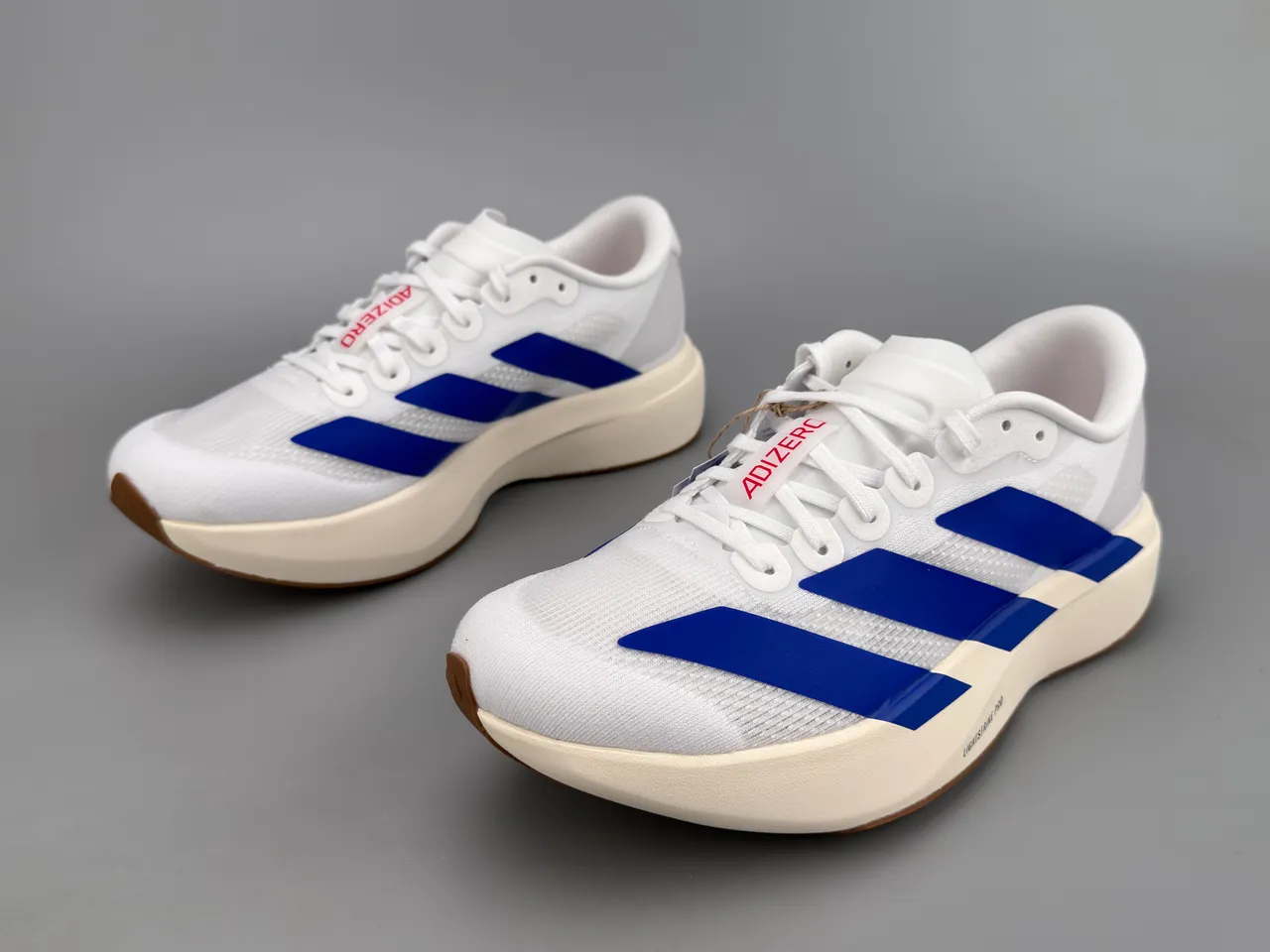 Adidas White Blue Engineered Mesh Upper Three-Stripe Side Branding Running Shoes 5