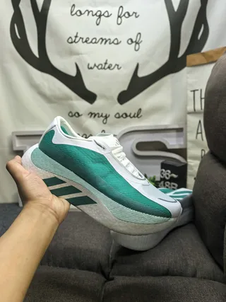 Adidas Sneakers Lifestyle Blanc et Vert avec Upper en Tricot Semicouche de Mousse Sculptée 5