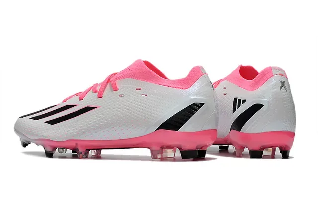 Adidas White Pink Textured Synthetic Upper Asymmetrical Lacing Firm-Ground Soccer Shoes 5