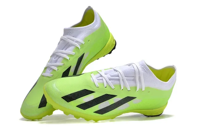 Adidas X Green Black Low-Cut Synthetic Mesh Upper Perforated Three-Stripe Design Turf Soccer Shoes 2