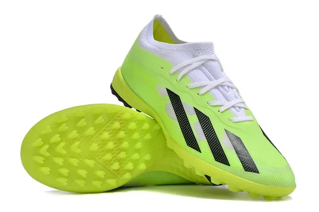 Adidas X Green Black Low-Cut Synthetic Mesh Upper Perforated Three-Stripe Design Turf Soccer Shoes 5