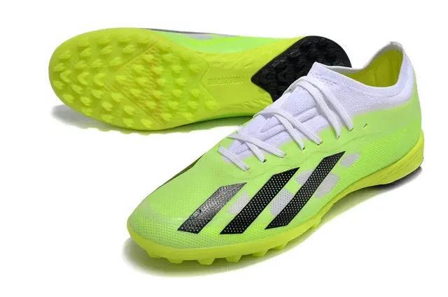 Adidas X Green Black Low-Cut Synthetic Mesh Upper Perforated Three-Stripe Design Turf Soccer Shoes 6