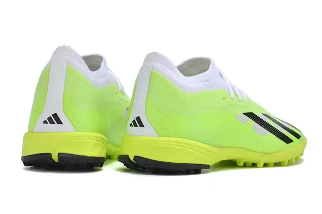 Adidas X Green Black Low-Cut Synthetic Mesh Upper Perforated Three-Stripe Design Turf Soccer Shoes 7