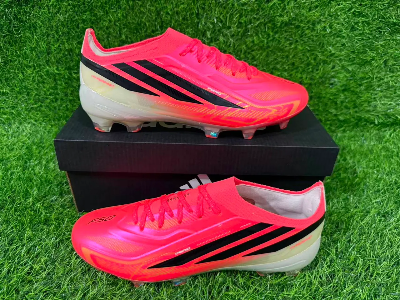 Adidas X Hyperfast Rose iridiscente terrain ferme Chaussures de football 3