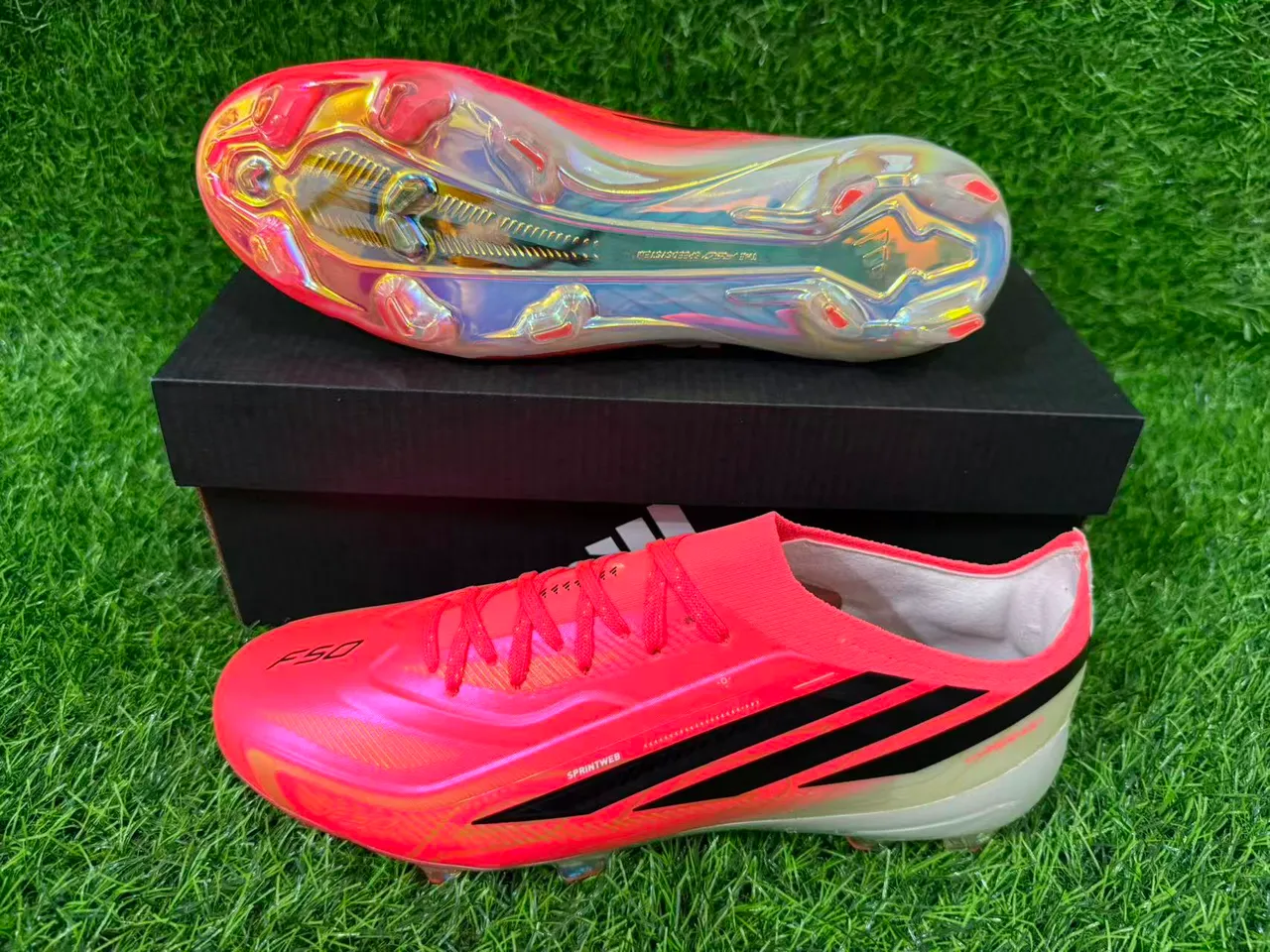 Adidas X Hyperfast Rose iridiscente terrain ferme Chaussures de football 8