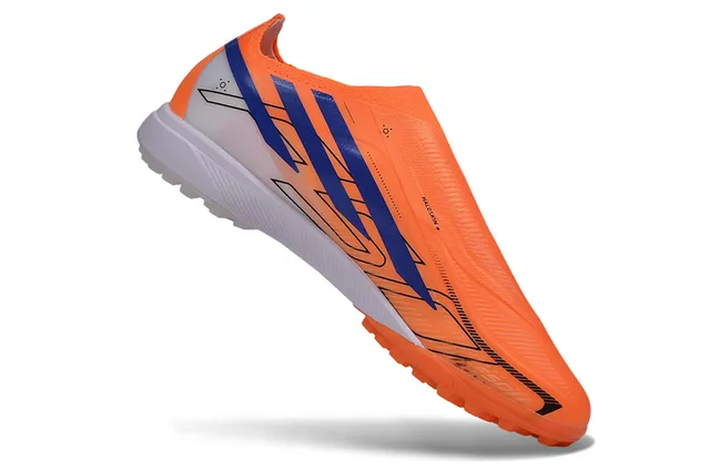 Adidas X Orange Blue স্লিপ-অন সক-ফিট আপার মোল্ডেড কোনিক্যাল স্টাডস আর্চিফিশিয়াল গ্রাস ফুটবল জুতা 2