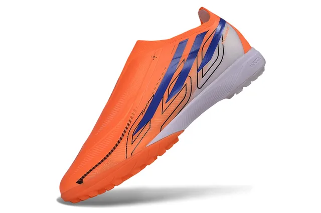 Adidas X Orange Blue স্লিপ-অন সক-ফিট আপার মোল্ডেড কোনিক্যাল স্টাডস আর্চিফিশিয়াল গ্রাস ফুটবল জুতা 3