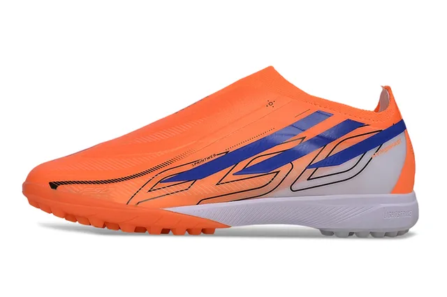 Adidas X Orange Blue স্লিপ-অন সক-ফিট আপার মোল্ডেড কোনিক্যাল স্টাডস আর্চিফিশিয়াল গ্রাস ফুটবল জুতা 7