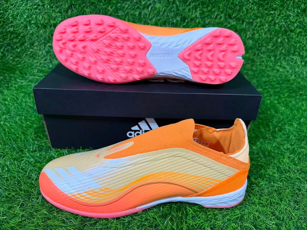 Adidas X Speedflow Orange Blanc Rose Chaussures de Football Turf 2
