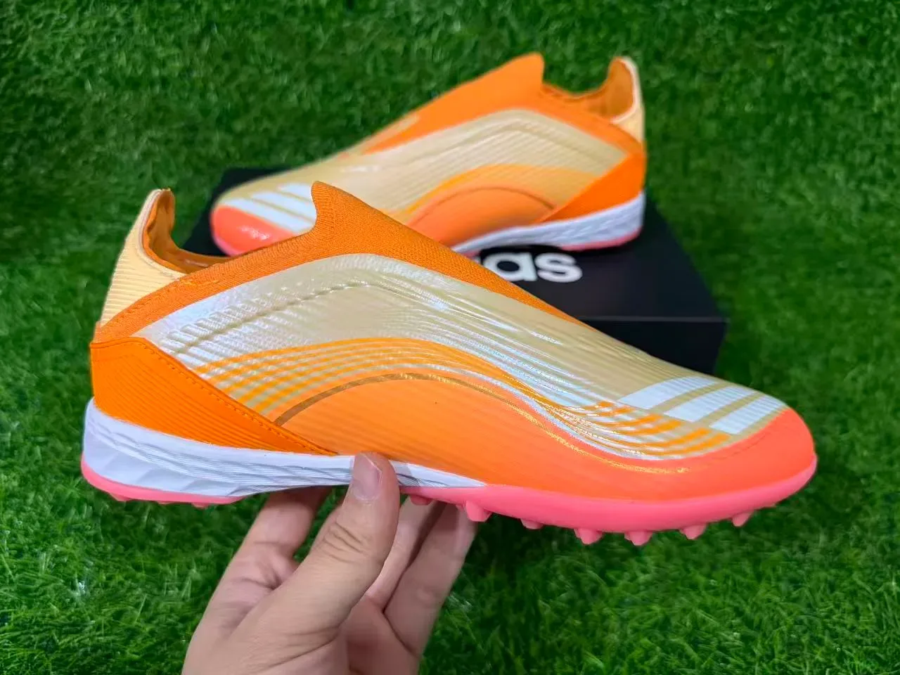 Adidas X Speedflow Orange Blanc Rose Chaussures de Football Turf 5