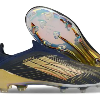 Adidas X Speedportal Dembélé Navy Gold Holographic Firm-Ground Chaussures de football