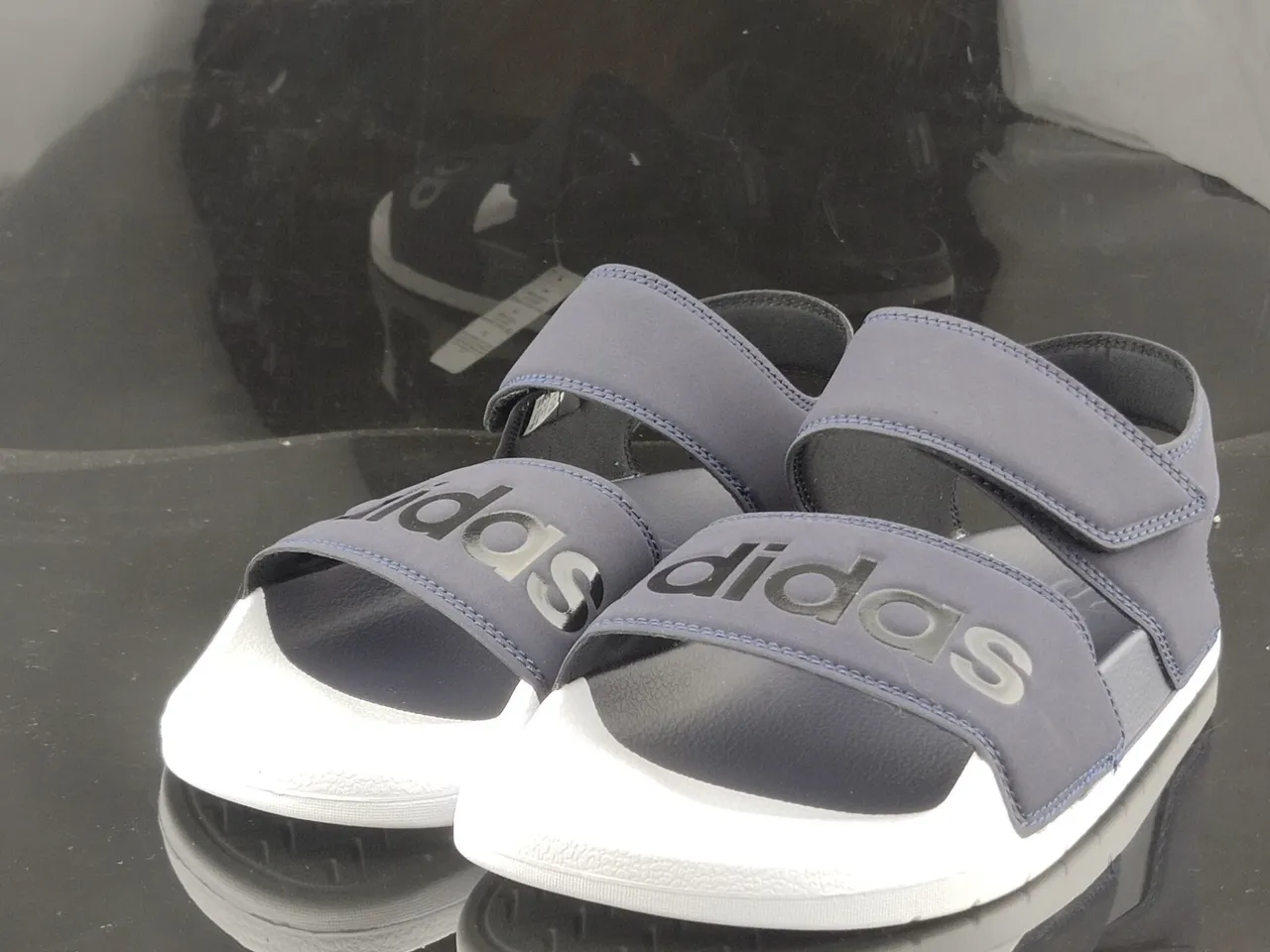 Adidas Yeezy Slide أزرق بحري وأبيض كاجوال صندل 2