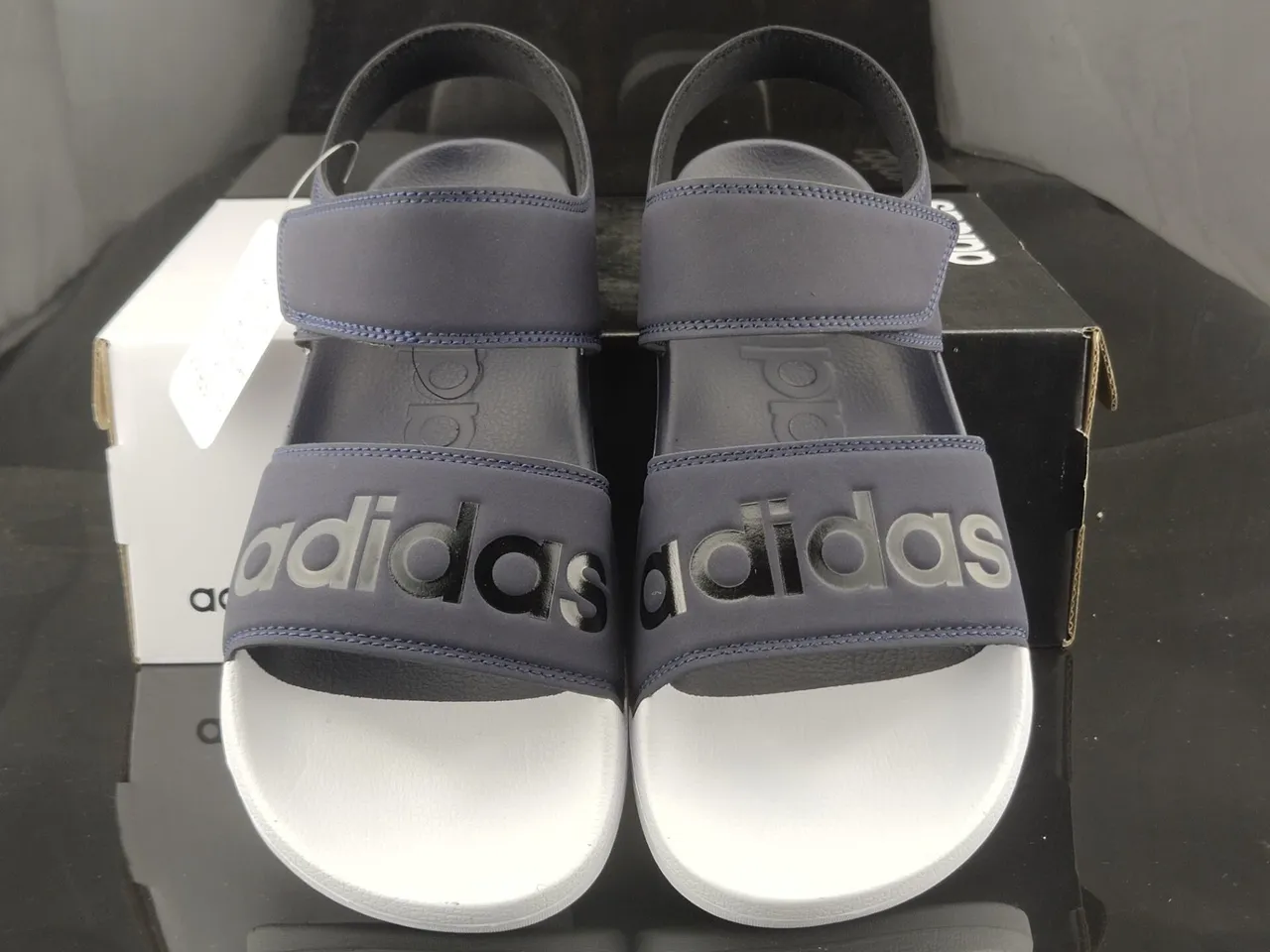 Adidas Yeezy Slide أزرق بحري وأبيض كاجوال صندل 5