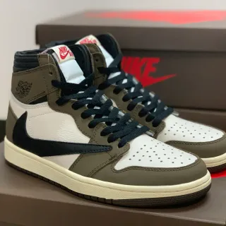 Zapatillas de baloncesto Air Jordan 1 High verde oliva, blanco y negro