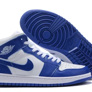 Tênis de basquete Air Jordan 1 High azul royal e branco