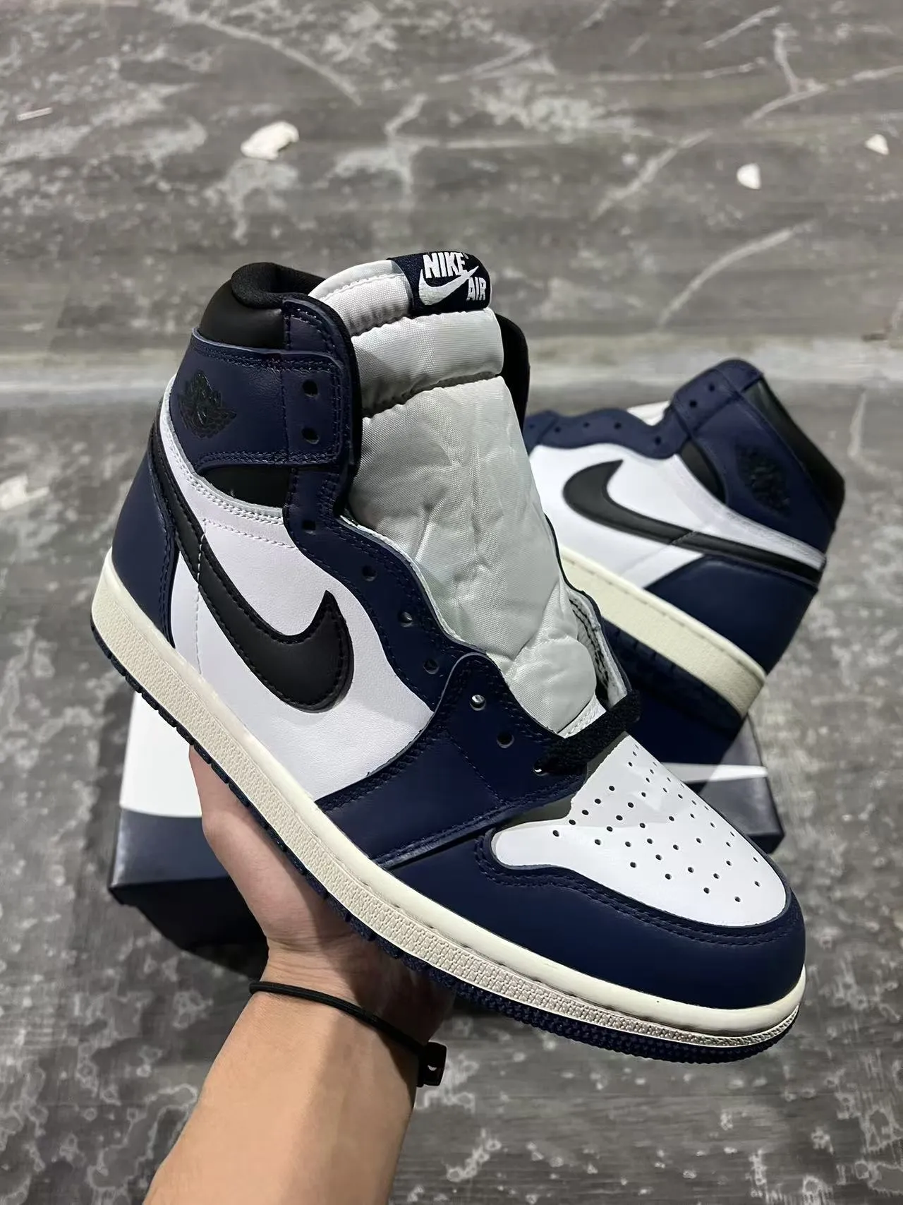 Air Jordan 1 নেভি সাদা কালো বাস্কেটবল জুতো 2