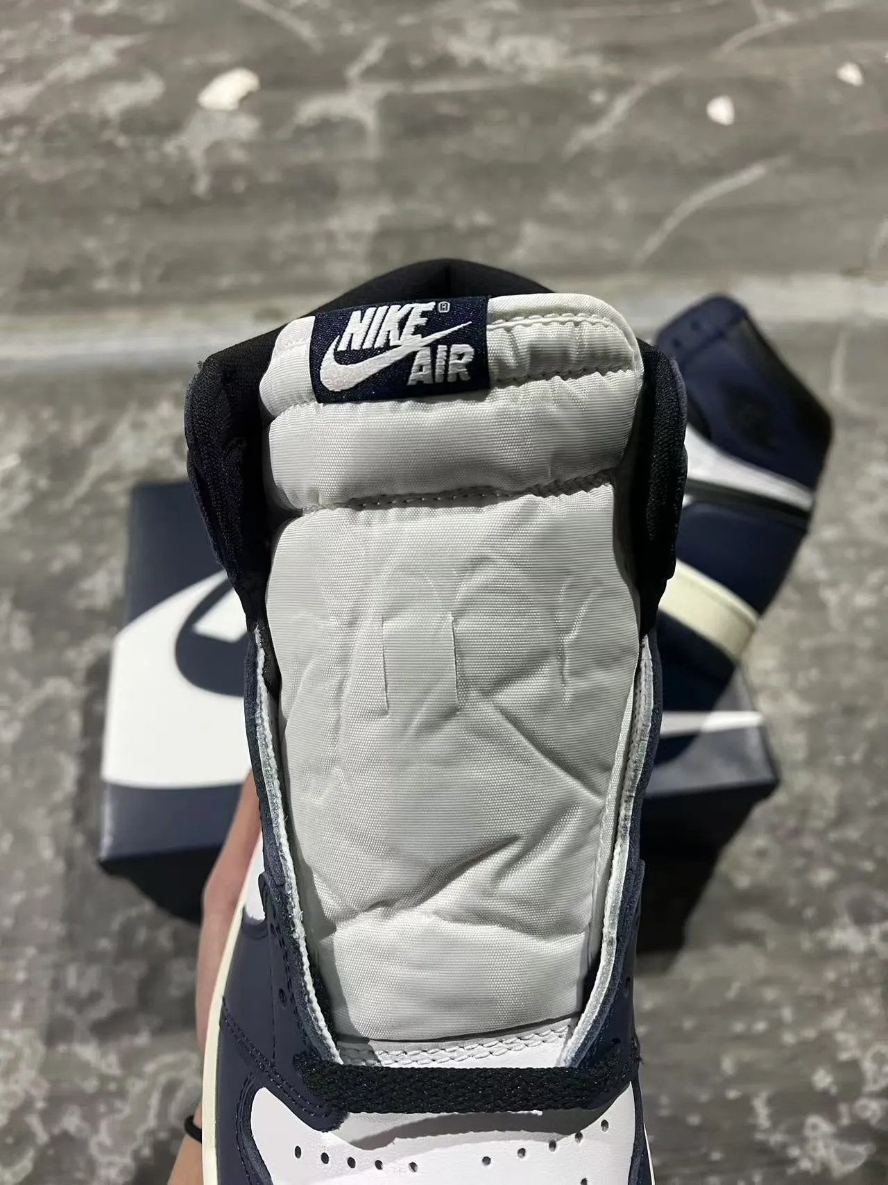 Air Jordan 1 নেভি সাদা কালো বাস্কেটবল জুতো 4
