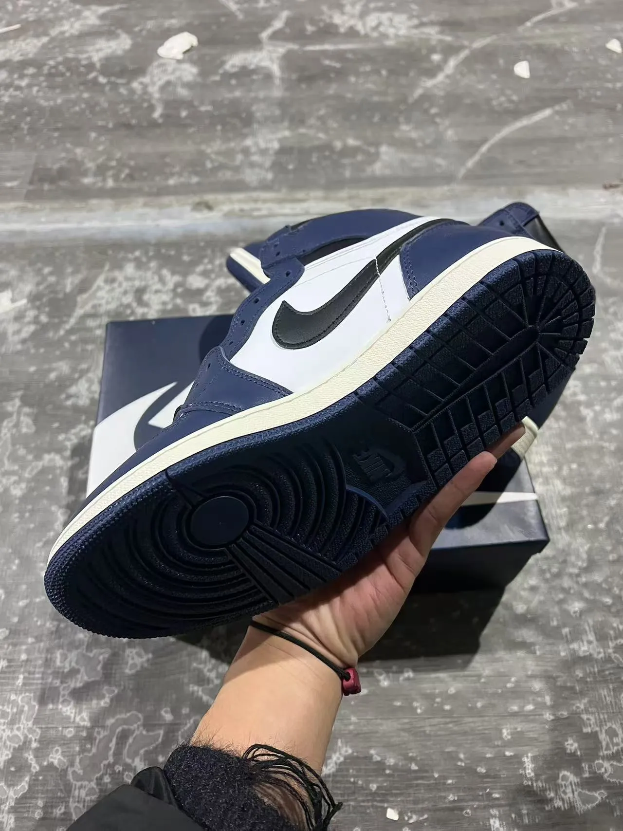 Air Jordan 1 নেভি সাদা কালো বাস্কেটবল জুতো 6