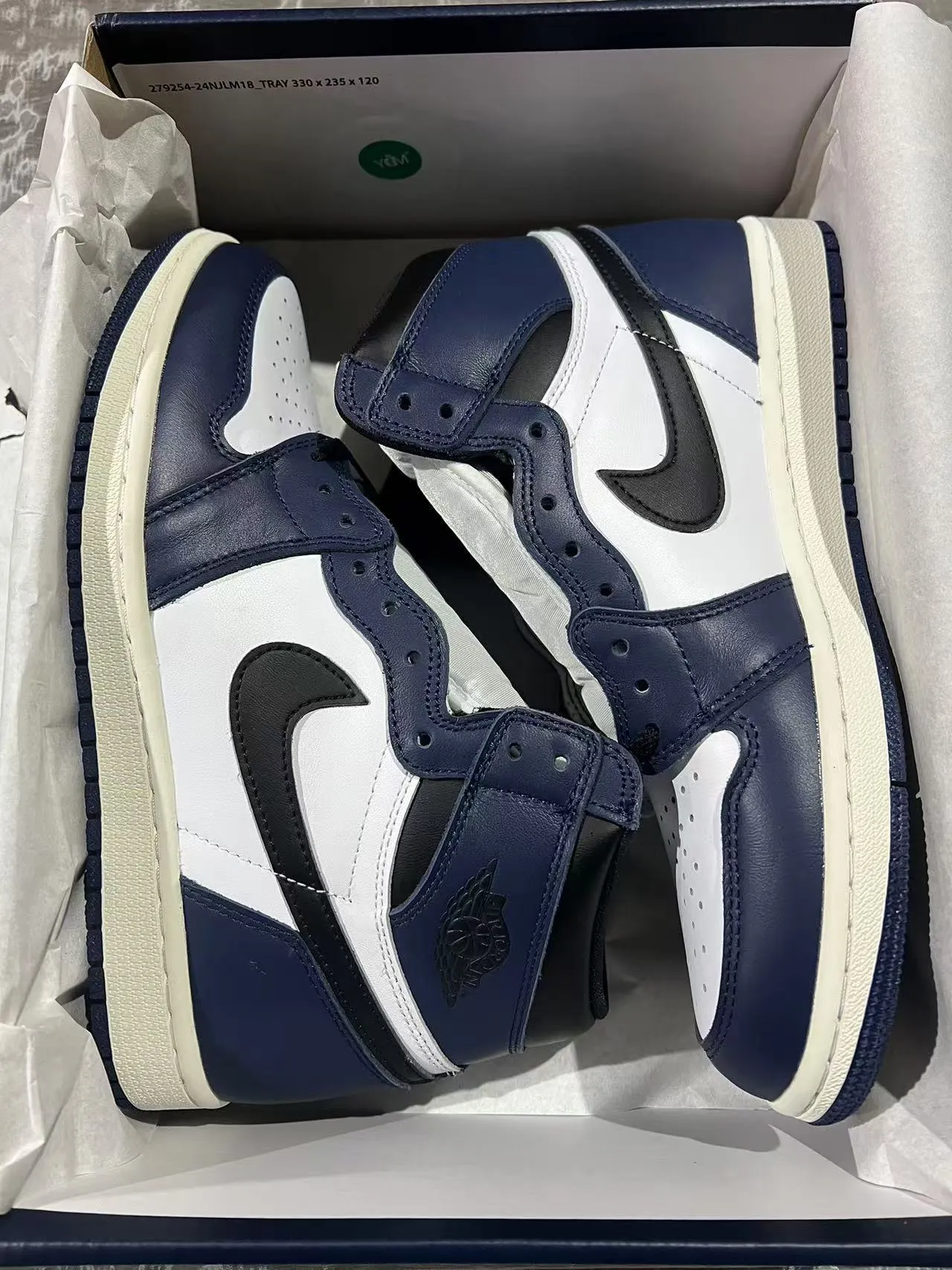 Air Jordan 1 নেভি সাদা কালো বাস্কেটবল জুতো 9